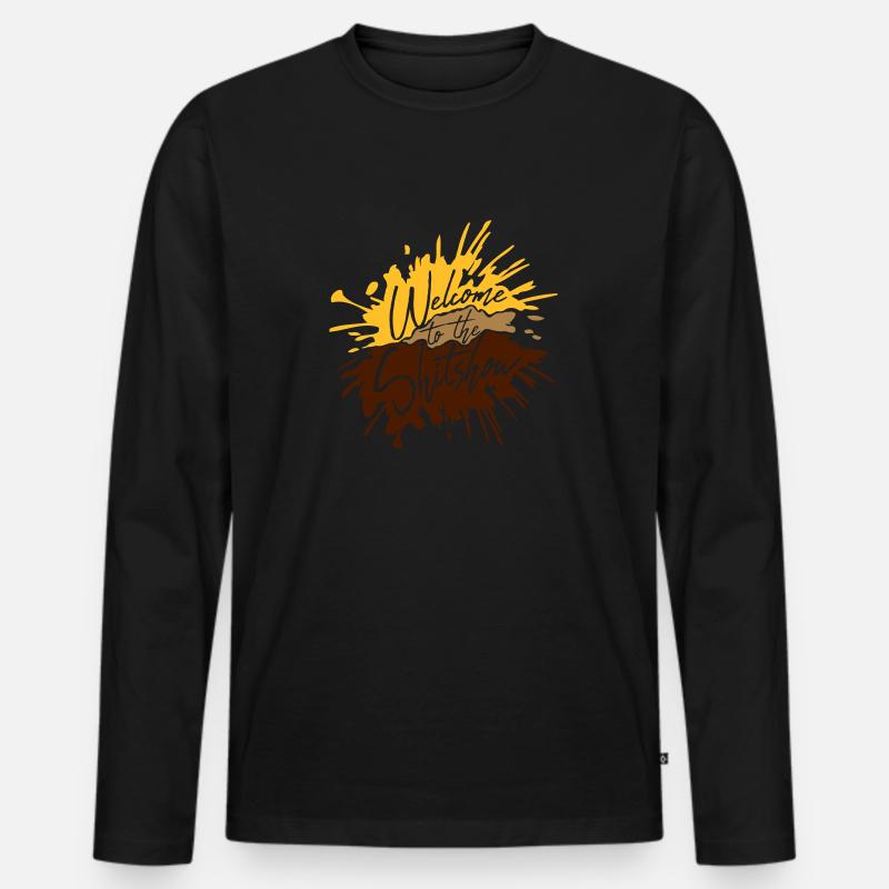 Scheiße Ekelig Shitshow - Männer Premium Bio Langarmshirt - Schwarz