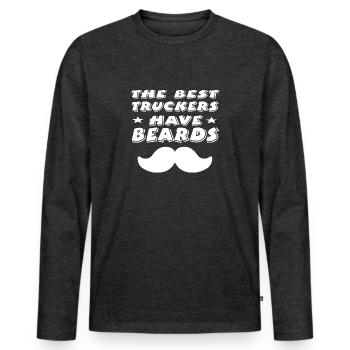 Barbe - T-shirt manches longues Premium bio Homme - anthracite chiné - Devant - Nico (187cm)