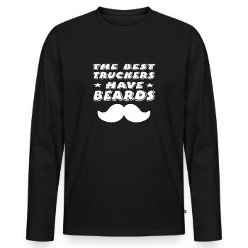 Bart - Männer Premium Bio Langarmshirt - Schwarz - Vorne - Nico (187cm)