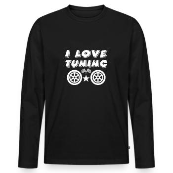 Auto - Männer Premium Bio Langarmshirt - Schwarz - Vorne - Nico (187cm)