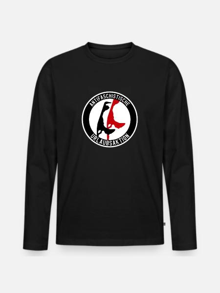 Antifaschistische Urlaubsaktion auf Sylt - Männer Premium Bio Langarmshirt - Schwarz