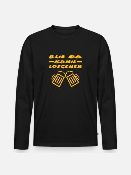 Bier - Männer Premium Bio Langarmshirt - Schwarz