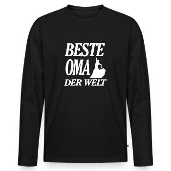 Oma - Männer Premium Bio Langarmshirt - Schwarz - Vorne - Nico (187cm)