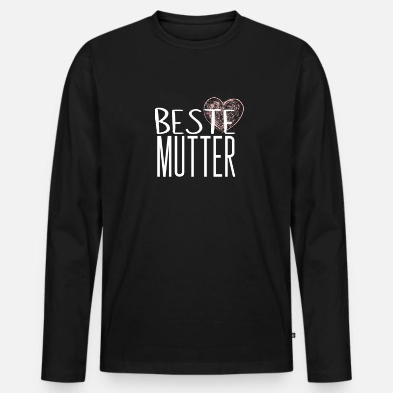 Beste Mutter - Männer Premium Bio Langarmshirt - Schwarz