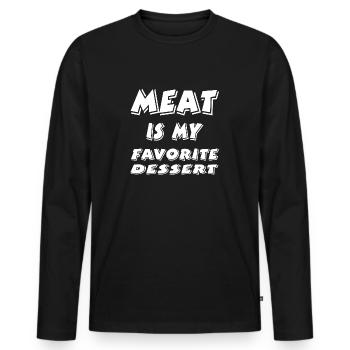 Meat - Men's Premium Organic Long Sleeve Shirt - black - Front - Nico (187cm)
