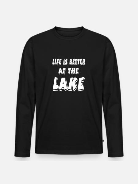Lake - Men's Premium Organic Long Sleeve Shirt - black