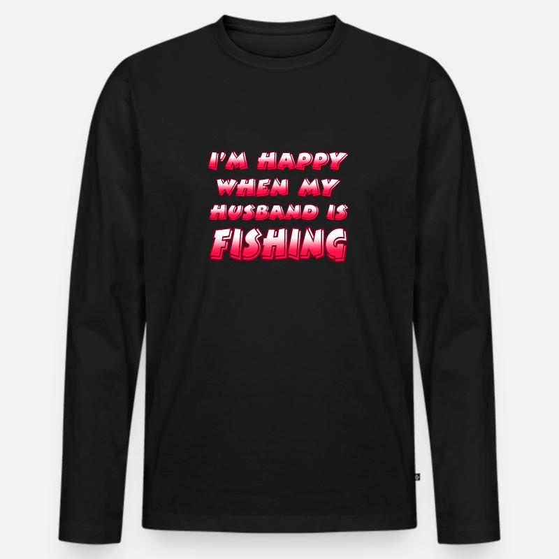 Angeln - Männer Premium Bio Langarmshirt - Schwarz