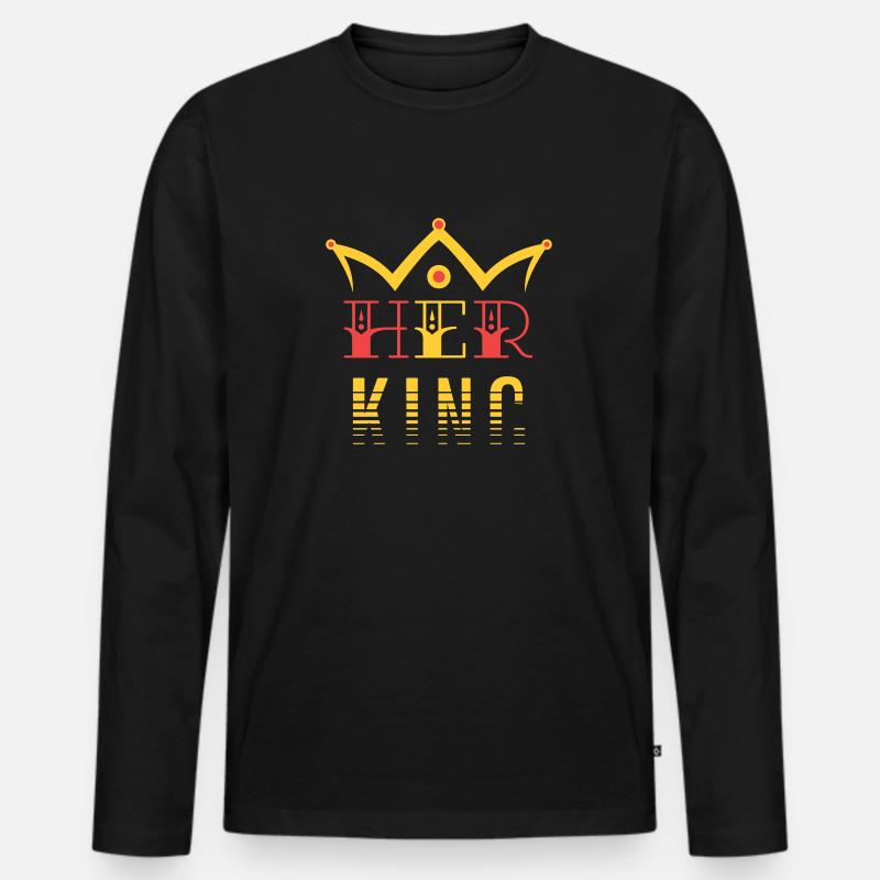 Ihr König - Männer Premium Bio Langarmshirt - Schwarz