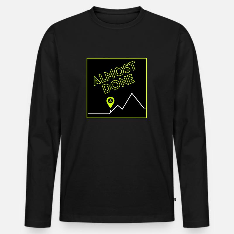 Hiking - Almost done - Männer Premium Bio Langarmshirt - Schwarz
