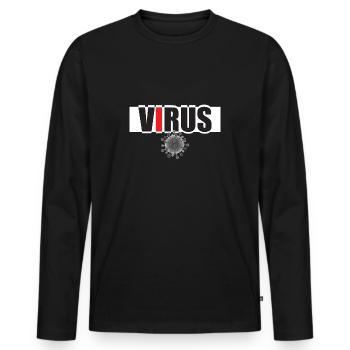 Virus - Männer Premium Bio Langarmshirt - Schwarz - Vorne - Nico (187cm)