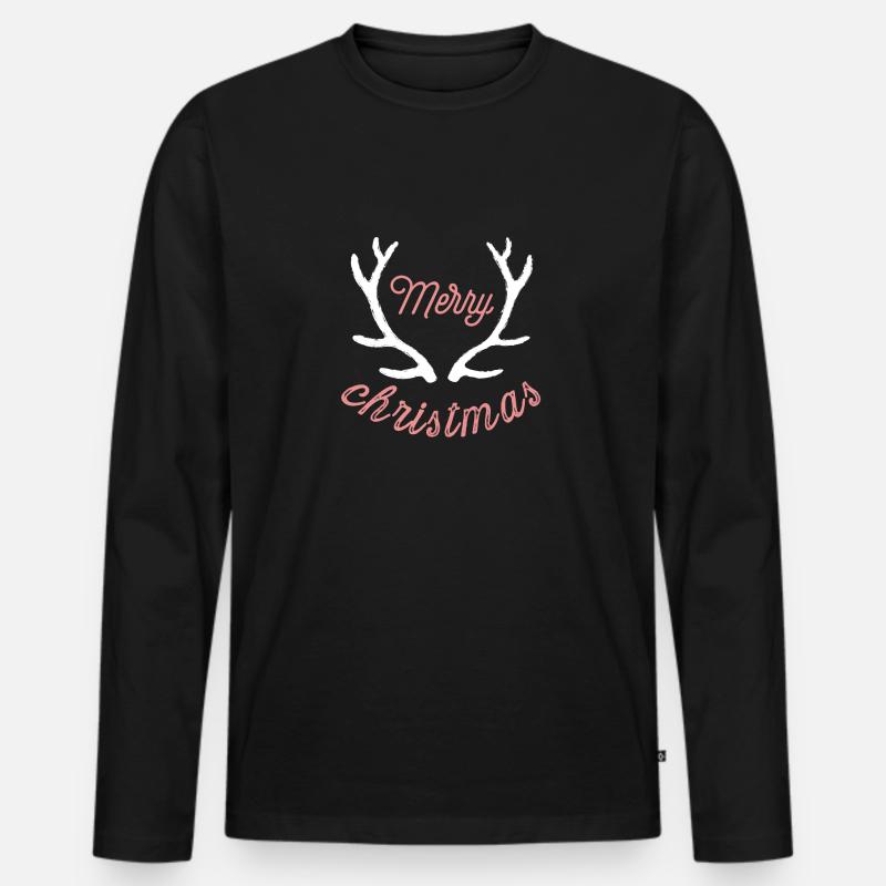 Merry christmas - Männer Premium Bio Langarmshirt - Schwarz