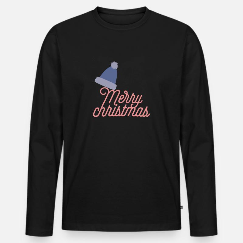 Merry christmas - Männer Premium Bio Langarmshirt - Schwarz