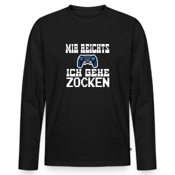 Mir reichts ich gehe ZOCKEN - Männer Premium Bio Langarmshirt - Schwarz - Vorne - Nico (187cm)