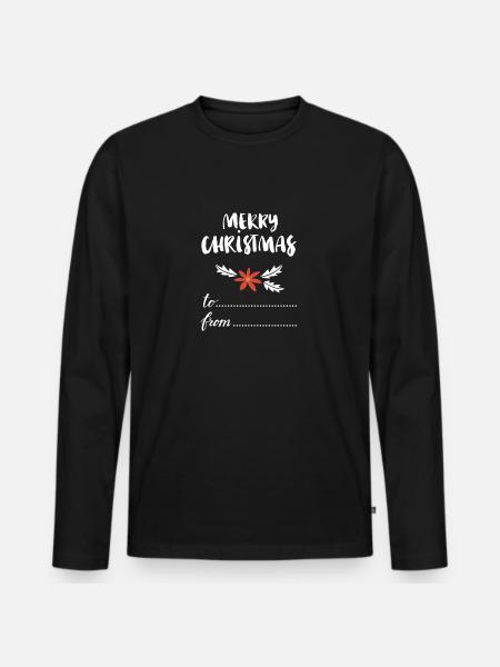 Merry christmas - Männer Premium Bio Langarmshirt - Schwarz