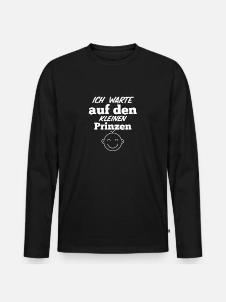 werdende Mutter - Männer Premium Bio Langarmshirt - Schwarz