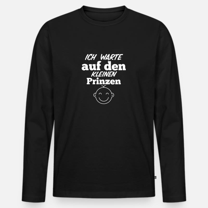 werdende Mutter - Männer Premium Bio Langarmshirt - Schwarz
