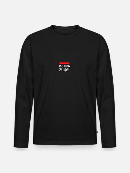 I like trains - Men's Premium Organic Long Sleeve Shirt - black