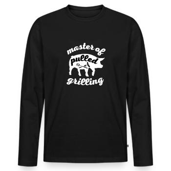 Master of grilling Pulled pork - T-shirt manches longues Premium bio Homme - noir - Devant - Nico (187cm)