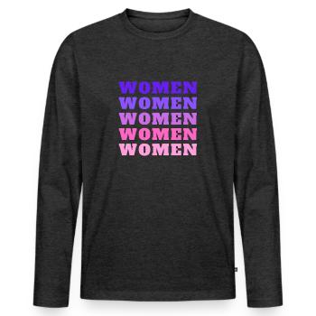 WOMEN WOMEN MULTI LINES - T-shirt manches longues Premium bio Homme - anthracite chiné - Devant - Nico (187cm)
