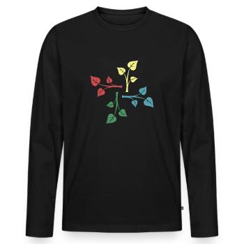 nature plantes rétro conservation de la nature jardin amis - T-shirt manches longues Premium bio Homme - noir - Devant - Nico (187cm)