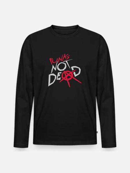 punks not dead quote - Men's Premium Organic Long Sleeve Shirt - black
