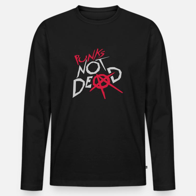 punks not dead Zitat - Männer Premium Bio Langarmshirt - Schwarz