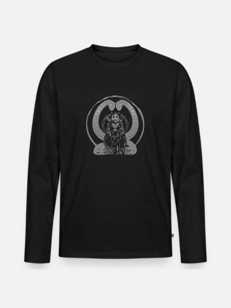 Eule mit Schlangen - Männer Premium Bio Langarmshirt - Schwarz