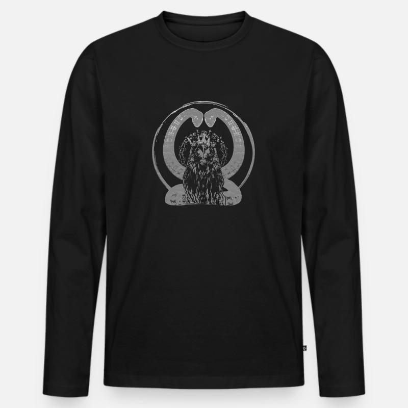 Eule mit Schlangen - Männer Premium Bio Langarmshirt - Schwarz