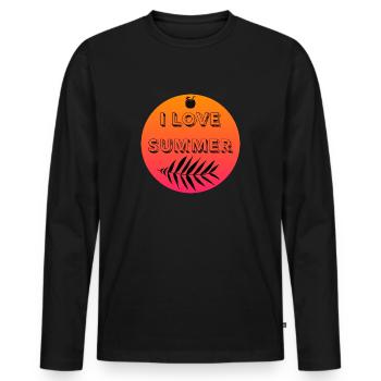 I LOVE SUMMER - T-shirt manches longues Premium bio Homme - noir - Devant - Nico (187cm)