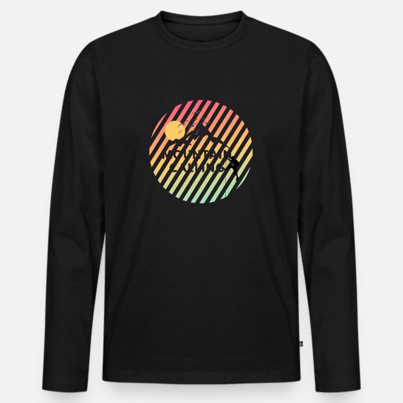 Mountain Calling - Männer Premium Bio Langarmshirt - Schwarz