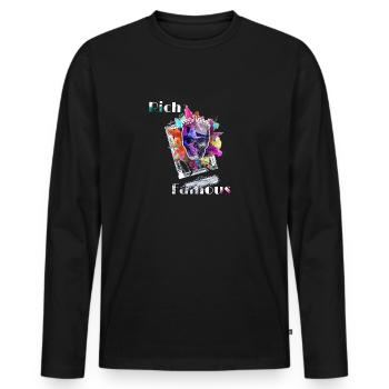 Rich and famous - Männer Premium Bio Langarmshirt - Schwarz - Vorne - Nico (187cm)