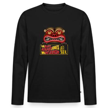 Wagon Toni Lirio/Jordi 3D - Men's Premium Organic Long Sleeve Shirt - black - Front - Nico (187cm)