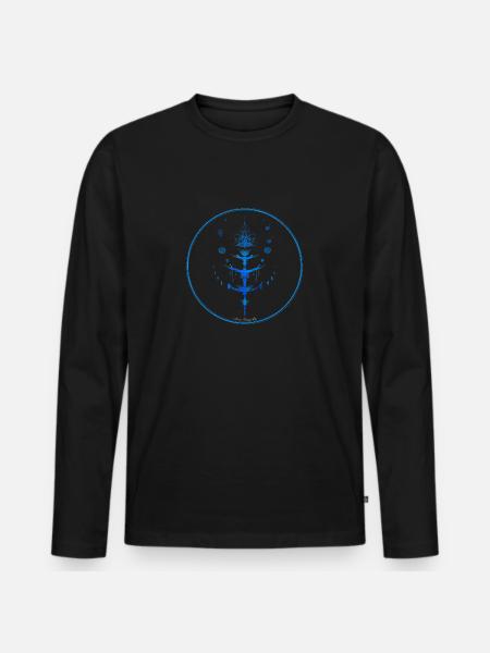 Mystique Collection ~ light blue ~ n°6 - Men's Premium Organic Long Sleeve Shirt - black