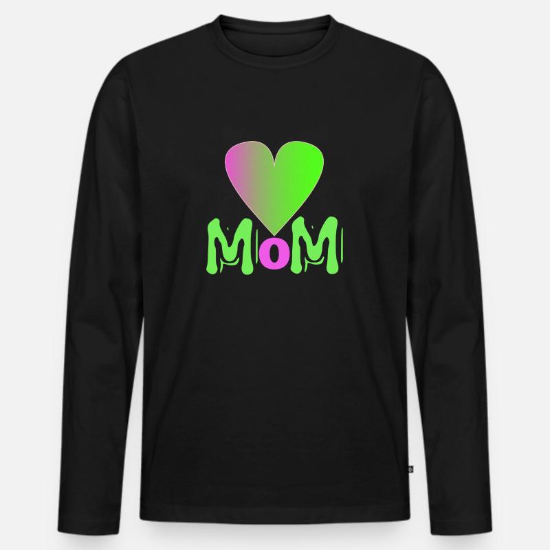 mom - Männer Premium Bio Langarmshirt - Schwarz