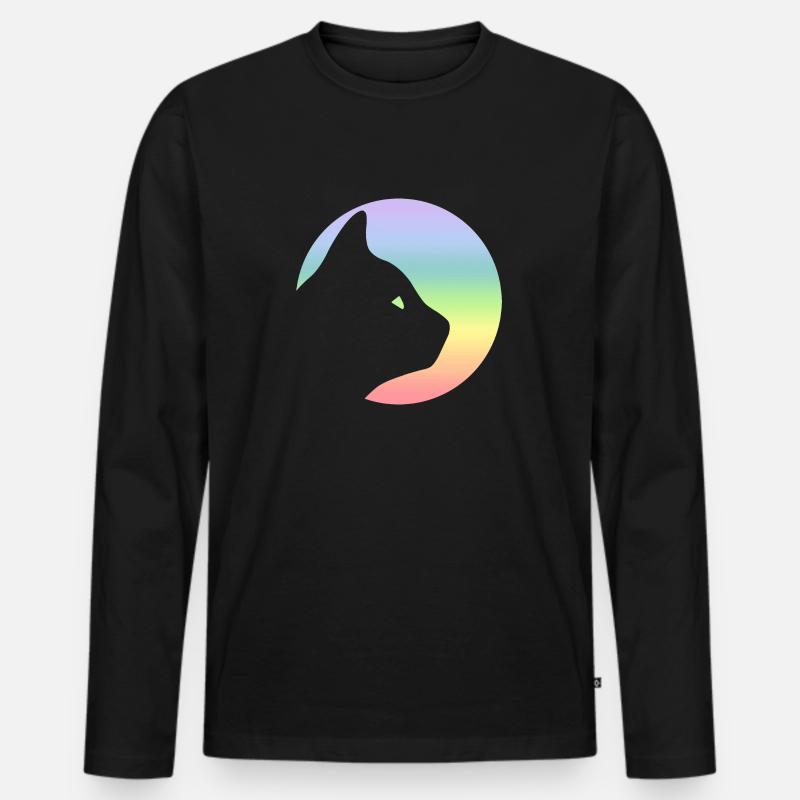 Katze - Männer Premium Bio Langarmshirt - Schwarz