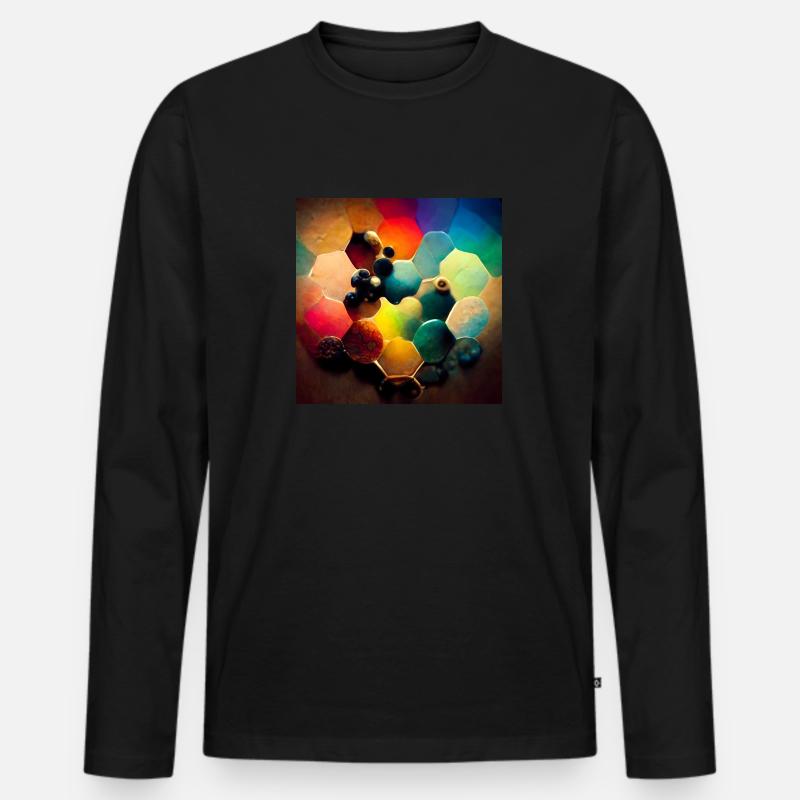 Ein Puzzle mit Molekülen - Männer Premium Bio Langarmshirt - Schwarz
