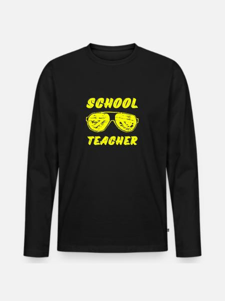 school teacher yellow sunglasses - Men's Premium Organic Long Sleeve Shirt - black