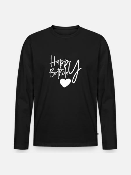 Happy birthday - Männer Premium Bio Langarmshirt - Schwarz