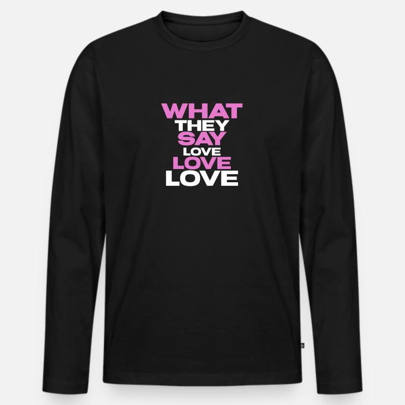 Liebe - Männer Premium Bio Langarmshirt - Schwarz