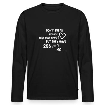 Don't brake anyone's heart - Men's Premium Organic Long Sleeve Shirt - black - Front - Nico (187cm)