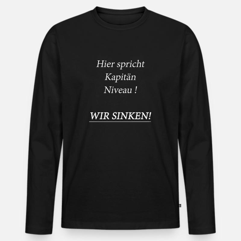 Niveau - Männer Premium Bio Langarmshirt - Schwarz