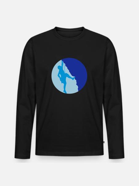 Climb the summit Climbing Silhouette - Men's Premium Organic Long Sleeve Shirt - black