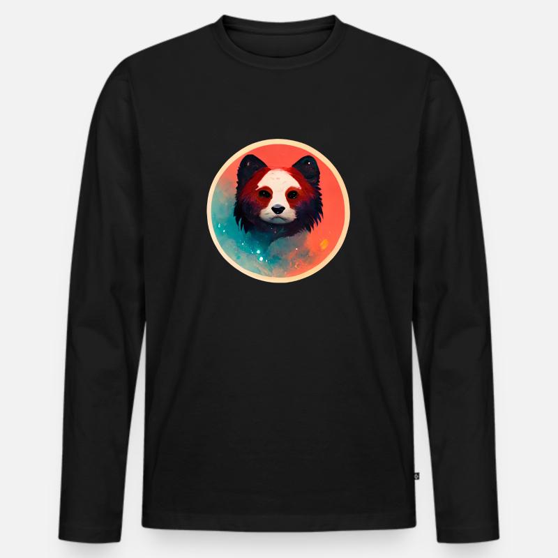 Bär - Männer Premium Bio Langarmshirt - Schwarz