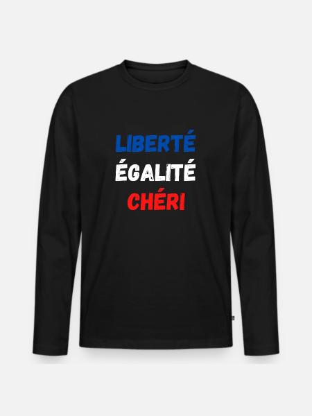 Liberté égalité chéri - T-shirt manches longues Premium bio Homme - noir
