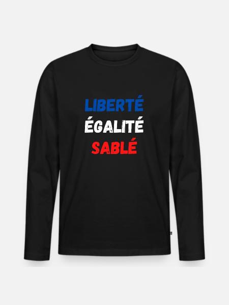 Liberté égalité sablé - T-shirt manches longues Premium bio Homme - noir