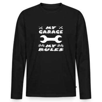 Auto - Männer Premium Bio Langarmshirt - Schwarz - Vorne - Nico (187cm)