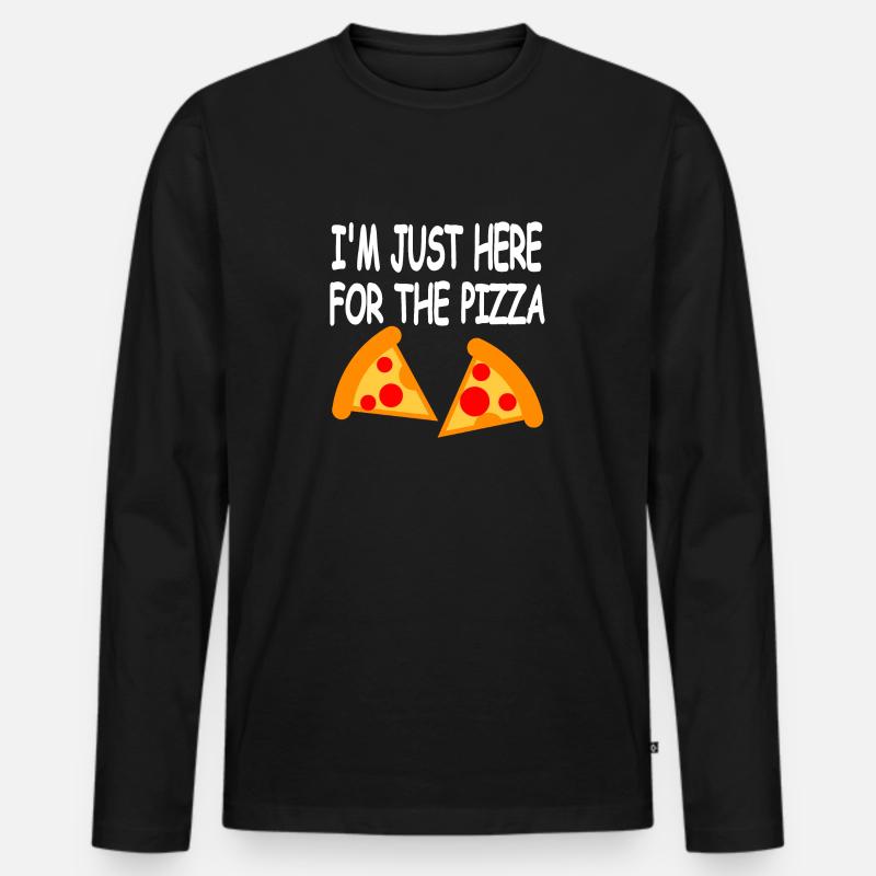 Pizza - Männer Premium Bio Langarmshirt - Schwarz