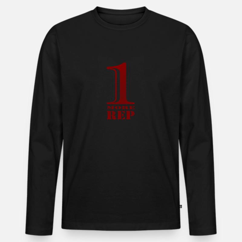 One more rep! - Männer Premium Bio Langarmshirt - Schwarz
