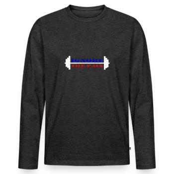 Ignore the pain - Men's Premium Organic Long Sleeve Shirt - heather anthracite - Front - Nico (187cm)