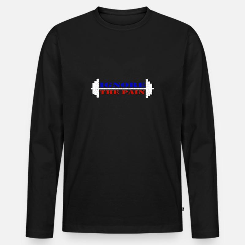 Ignore the pain - Männer Premium Bio Langarmshirt - Schwarz